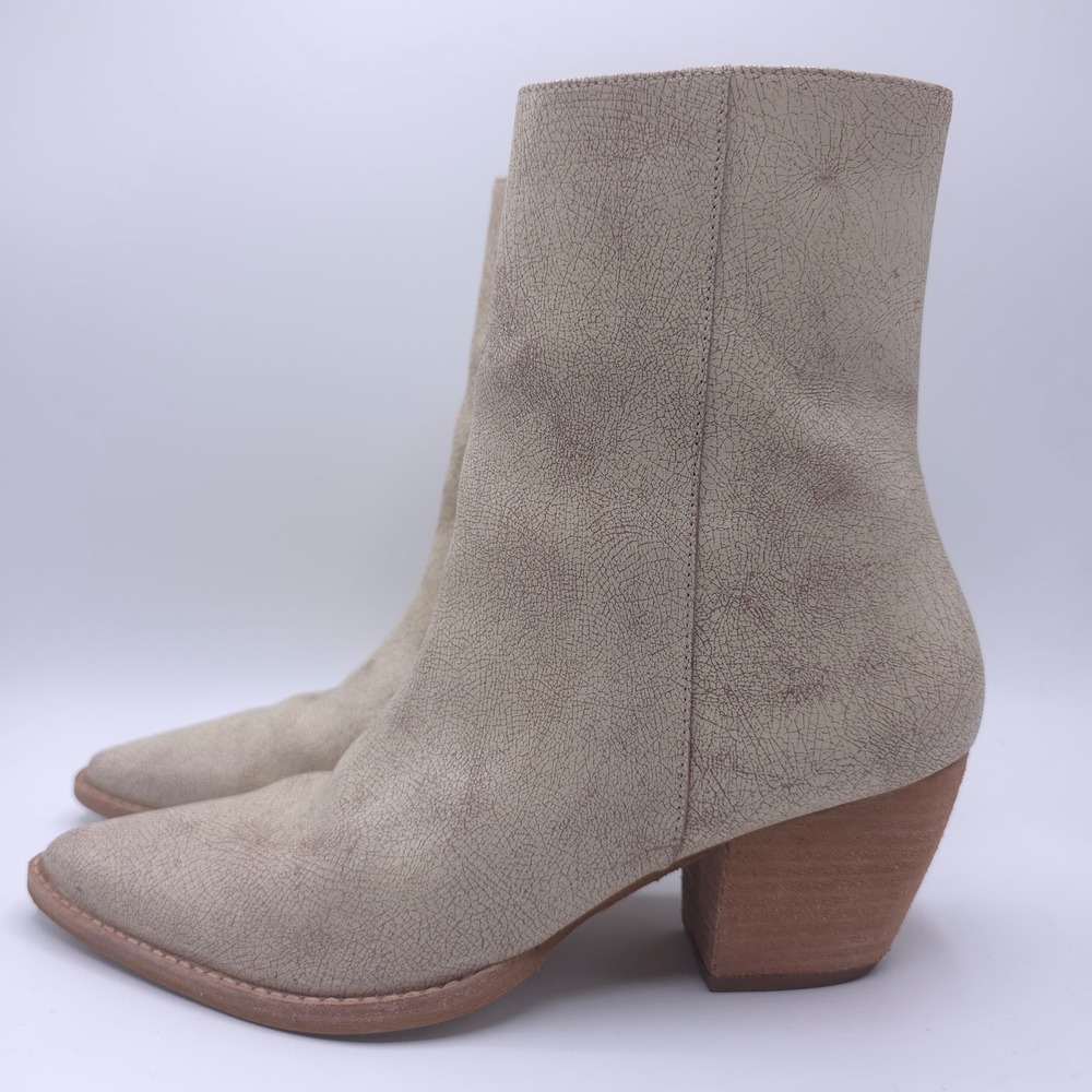 Matisse Caty Fawn Distressed Leather Western Pointed Toe Boots Womens 8M